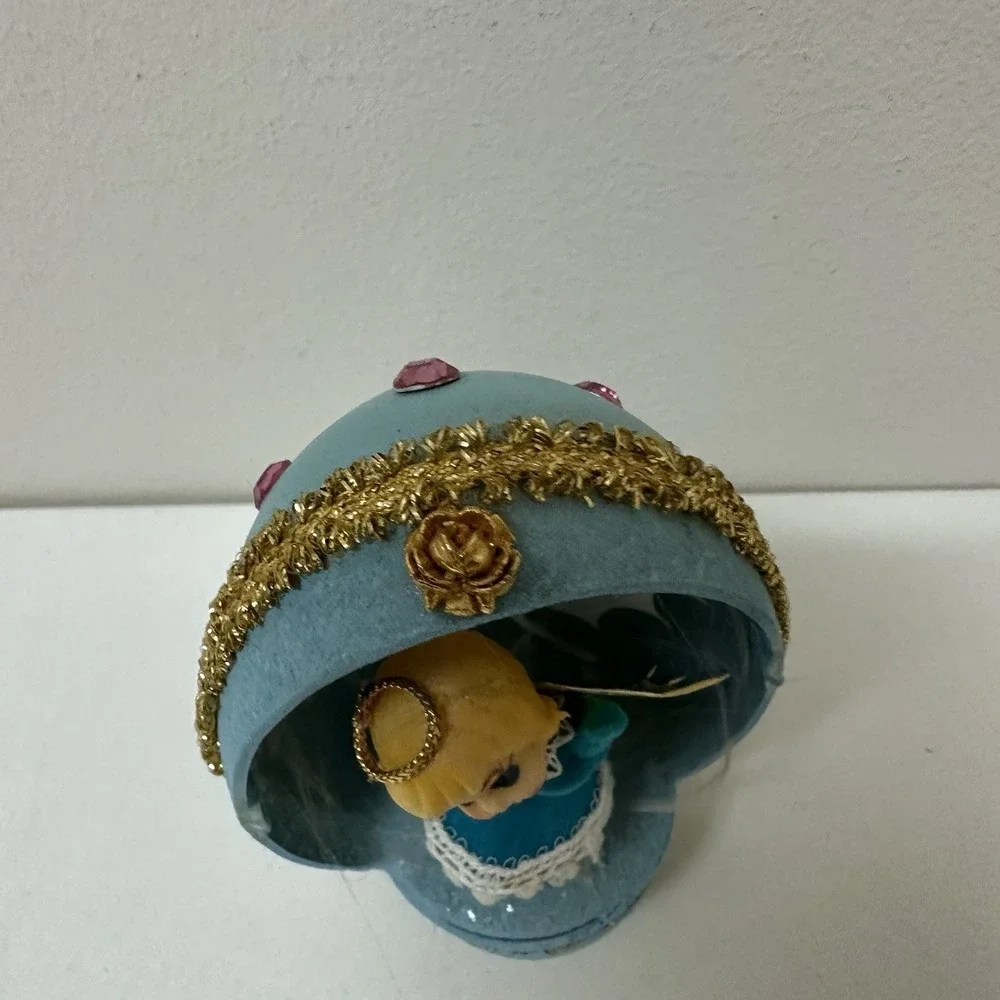 Vintage Retro Diorama EGG Handmade Cute Kitschy Angel Christmas Decoration